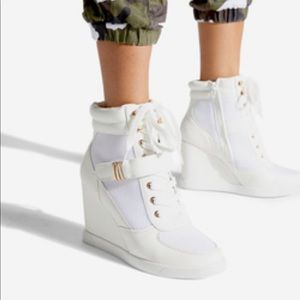 White Hightop Wedge Sneaker